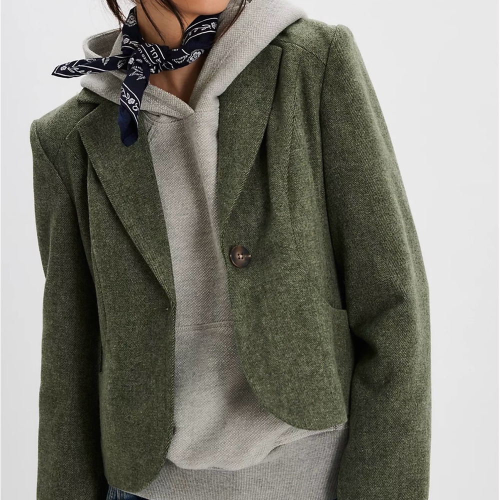 Free People Forest Green Blazer